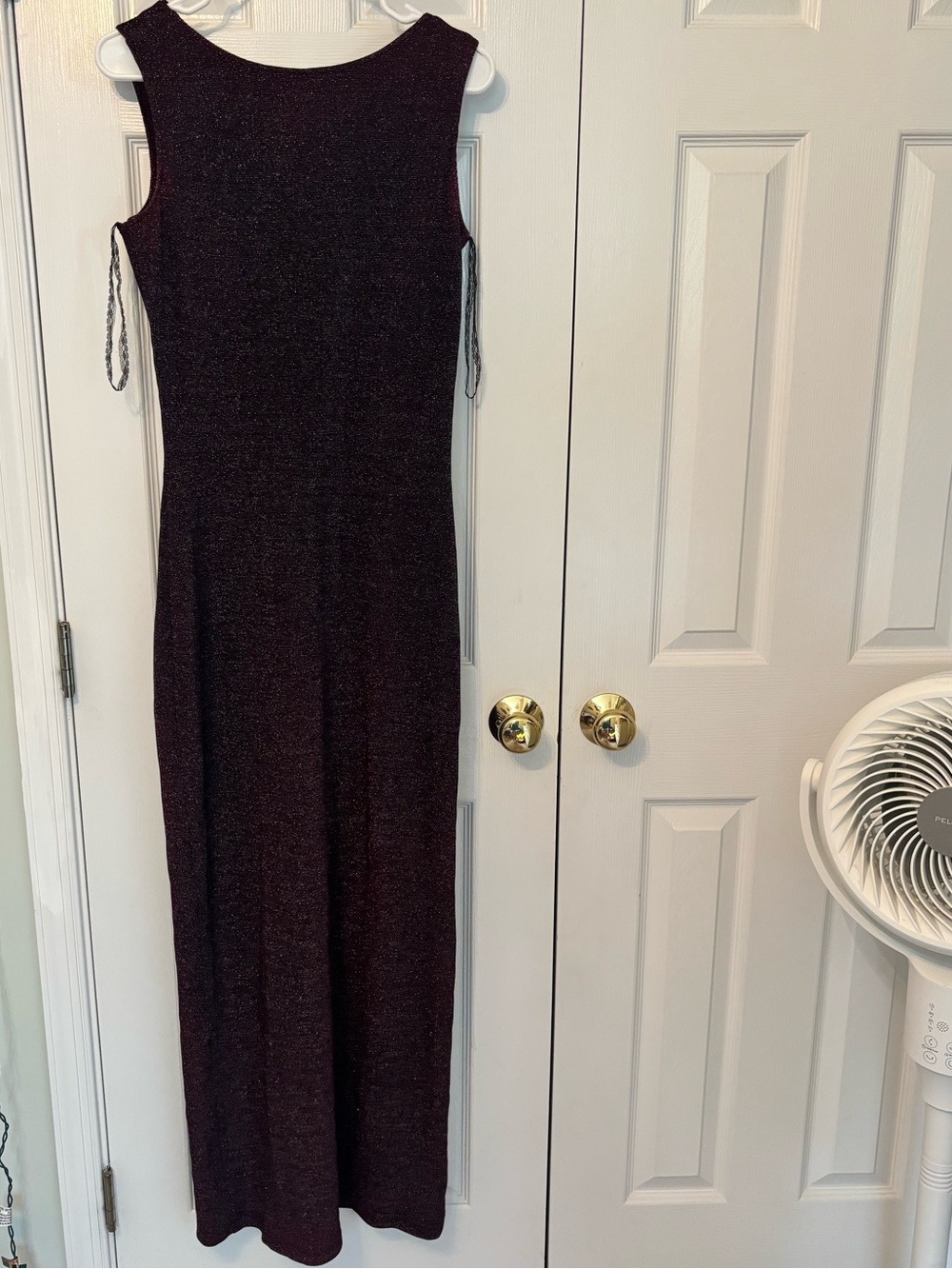 Jeremy Scott Sleeveless Sparkle Maxi Dress in Plum